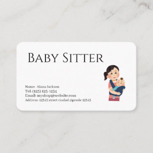 tarjeta de visita de servicios para bebés