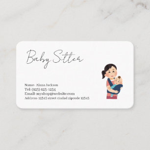 tarjeta de visita de servicios para bebés