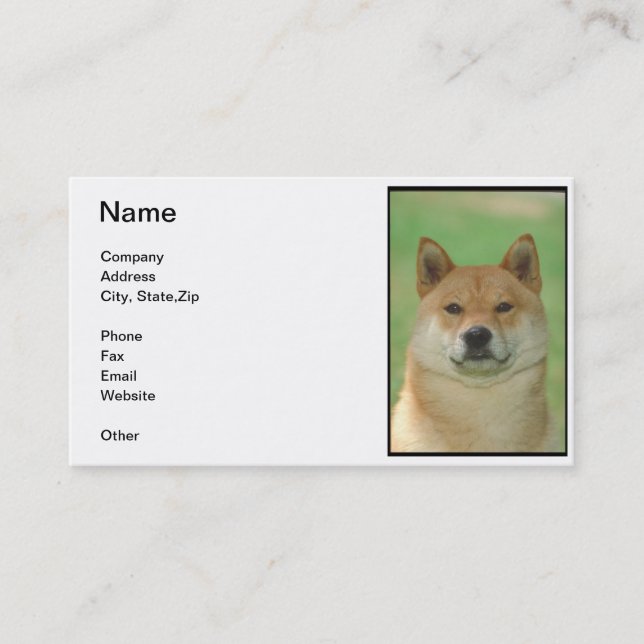 Tarjeta de visita de Shiba Inu (Anverso)