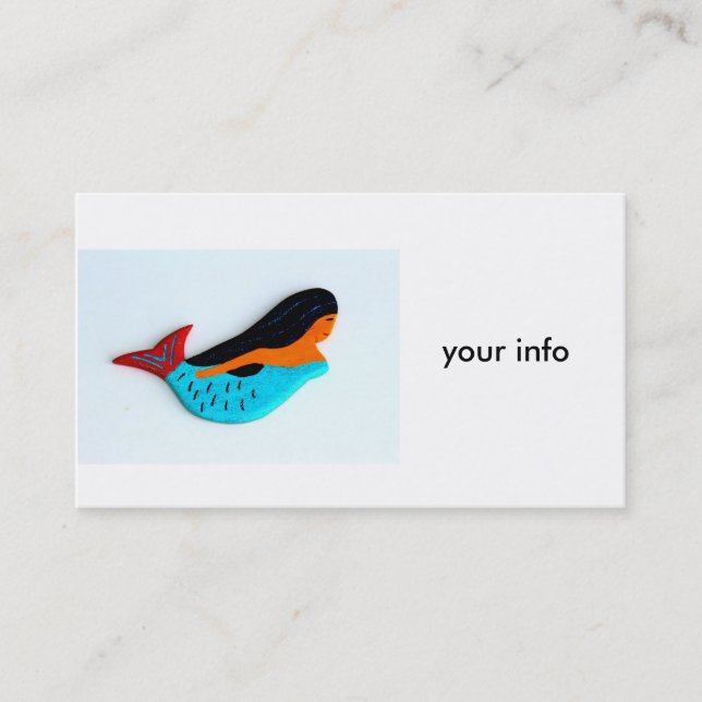 tarjeta de visita de sirena de natación (Anverso)