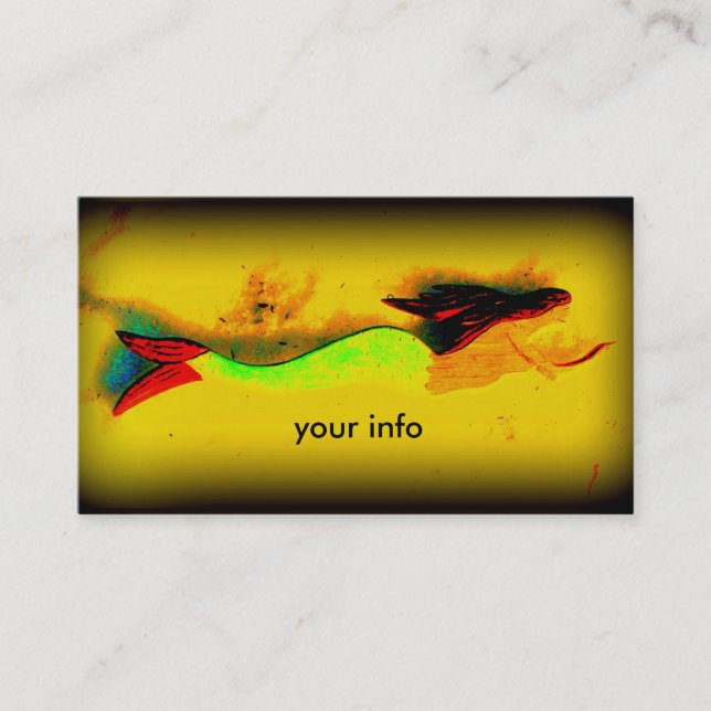 tarjeta de visita de sirena de natación (Anverso)