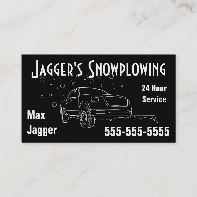 Tarjeta de visita de Snowplowing del oro (Anverso)