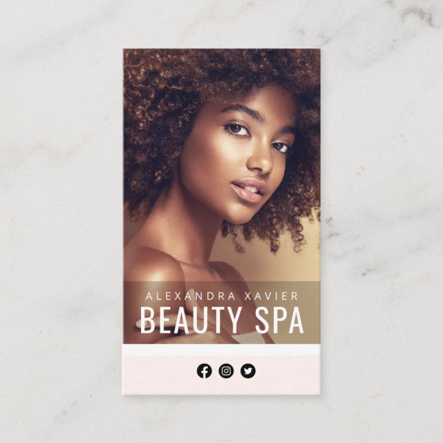 tarjeta de visita de spa de belleza elegante simpl (Anverso)