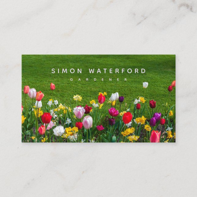 Tarjeta de visita de Spring Flowers US (Anverso)