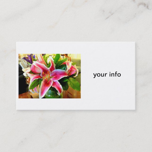tarjeta de visita de stargazer lily (Anverso)
