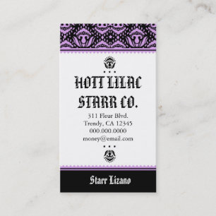 TARJETA DE VISITA DE STARR DE LA LILA DEL *HOTT DE