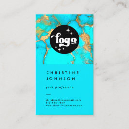 tarjeta de visita de su logotipo turquesa stone
