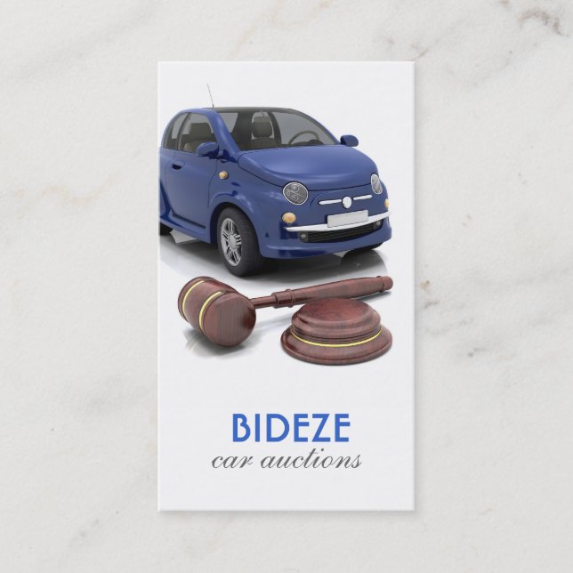 Tarjeta de visita de subasta de coches (Anverso)
