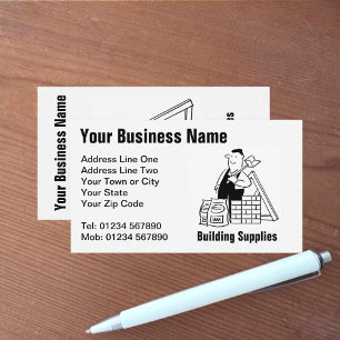 Tarjeta de visita de suministros de construcción d