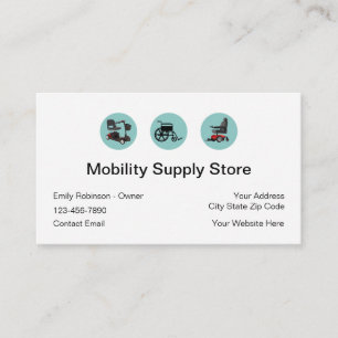 Tarjeta de visita de suministros de movilidad médi