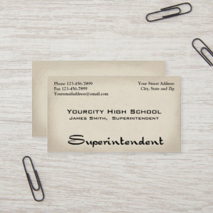 Tarjeta de visita de Superintendente