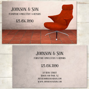 Tarjeta de visita de tapicería de muebles