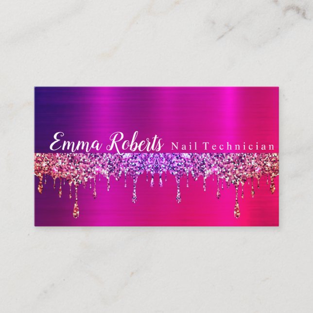 Tarjeta de visita de Técnico de uñas (Anverso)