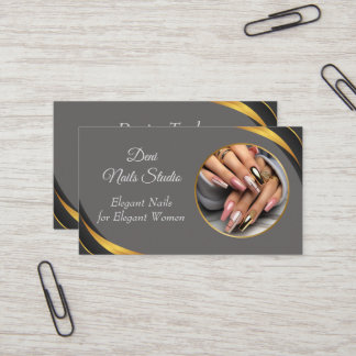 Tarjeta de visita de técnico de uñas - Moda, Des e