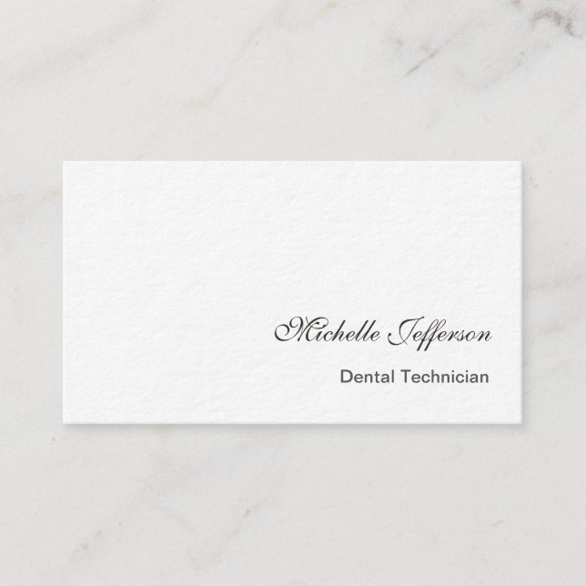 Tarjeta de visita de técnico dental blanco ultrade (Anverso)