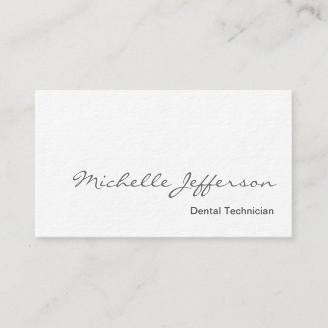 Tarjeta de visita de técnico dental blanco ultrade (Anverso)