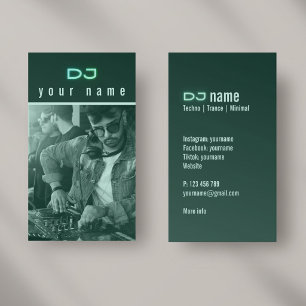 Tarjeta de visita de tecnología verde para DJ con