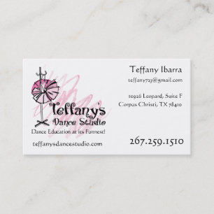 Tarjeta de visita de Teffany's Dance Studio - Pers