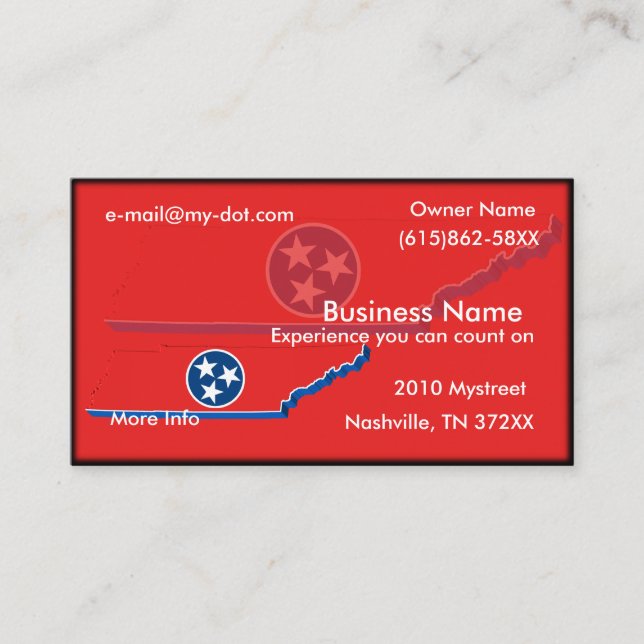 Tarjeta de visita de Tennessee (Anverso)