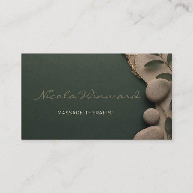 Tarjeta de visita de terapeuta de masaje (Anverso)