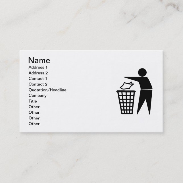 Tarjeta de visita de Tidy Man (Anverso)