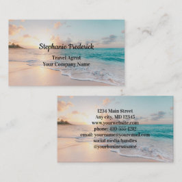 Tarjeta de visita de Travel Agent Beach Ocean