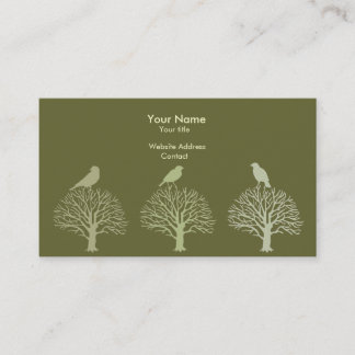 Tarjeta de visita de tres pájaros del árbol