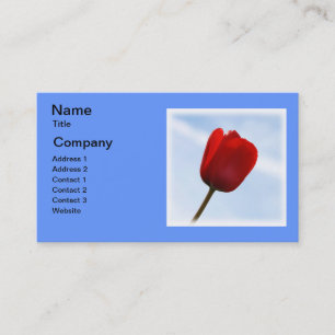 Tarjeta de visita de tulipán rojo