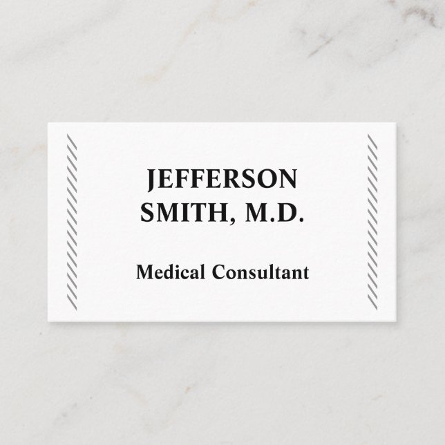Tarjeta de visita de un consultor médico sencillo (Anverso)