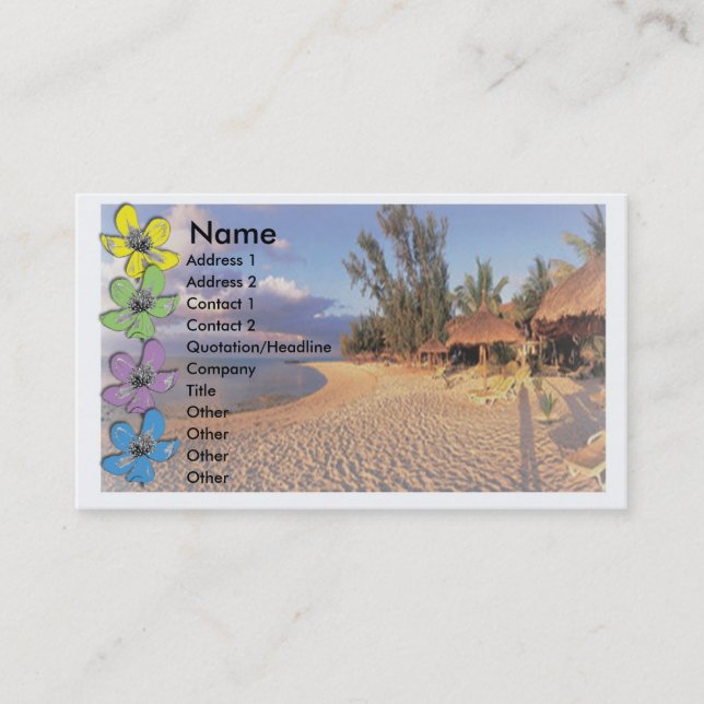 Tarjeta de visita de viaje (Anverso)