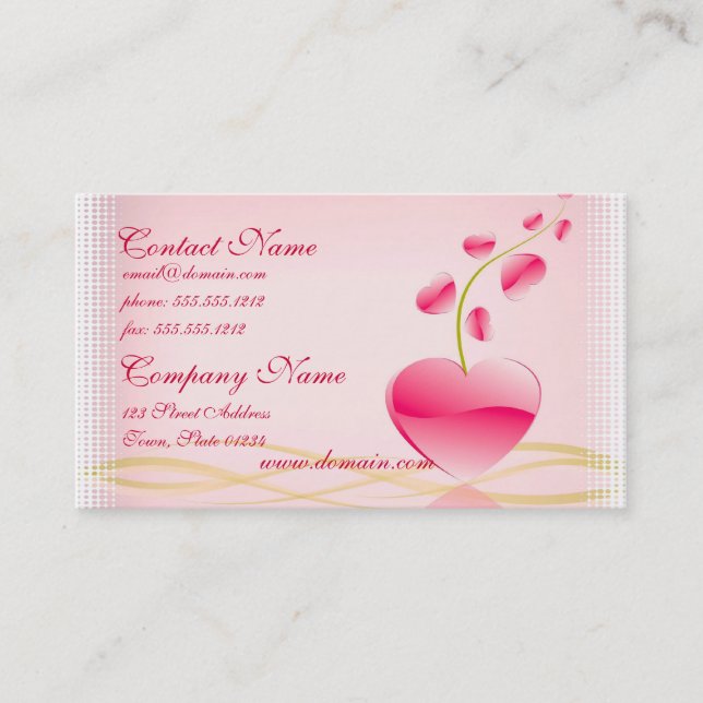 Tarjeta de visita de vida del corazón (Anverso)