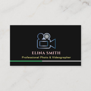 Tarjeta de visita de videógrafo de fotos profesion