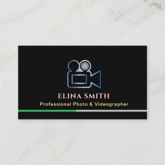 Tarjeta de visita de videógrafo de fotos profesion