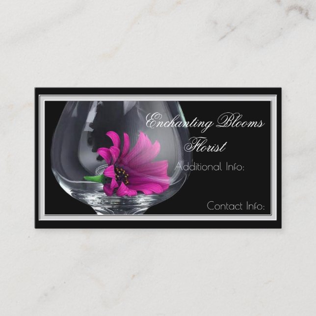 Tarjeta de visita de vidrio floral (Anverso)