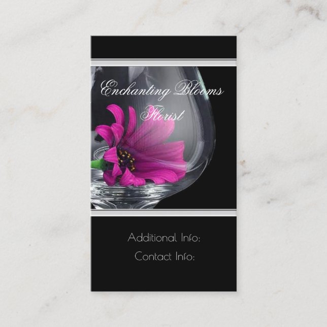 Tarjeta de visita de vidrio floral 2 (Anverso)