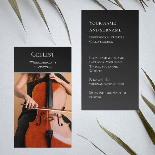 Tarjeta de visita de violín violonchelilista de su (Subido por el creador)
