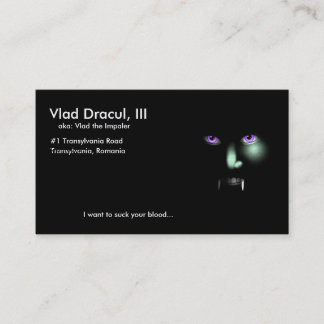 Tarjeta de visita de Vlad Dracul