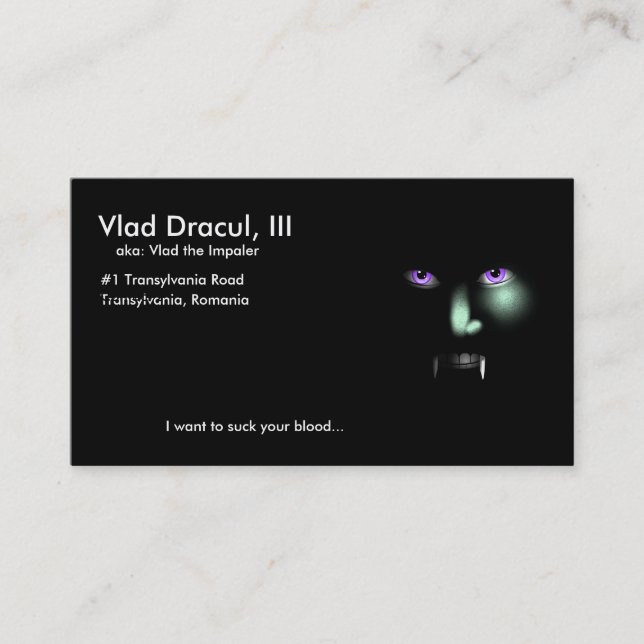 Tarjeta de visita de Vlad Dracul (Anverso)