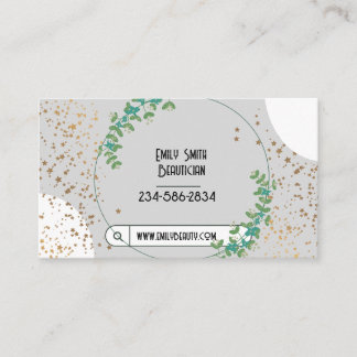 Tarjeta de visita de Wreath de purpurinas Stars Bo
