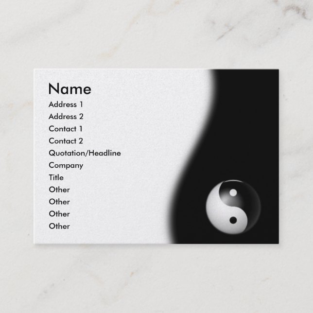 Tarjeta de visita de Yin-Yang (Anverso)