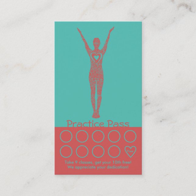Tarjeta de visita de yoga 10 Clase (Anverso)
