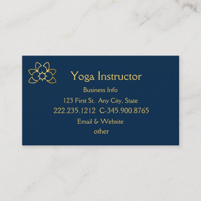 Tarjeta de visita de Yoga Instructor Studio (Anverso)
