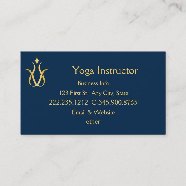 Tarjeta de visita de Yoga Instructor Studio (Anverso)