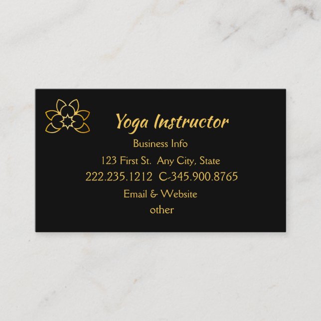 Tarjeta de visita de Yoga Instructor Studio (Anverso)