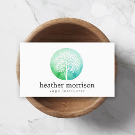 Tarjeta de visita de yoga y wellness en árbol acuá