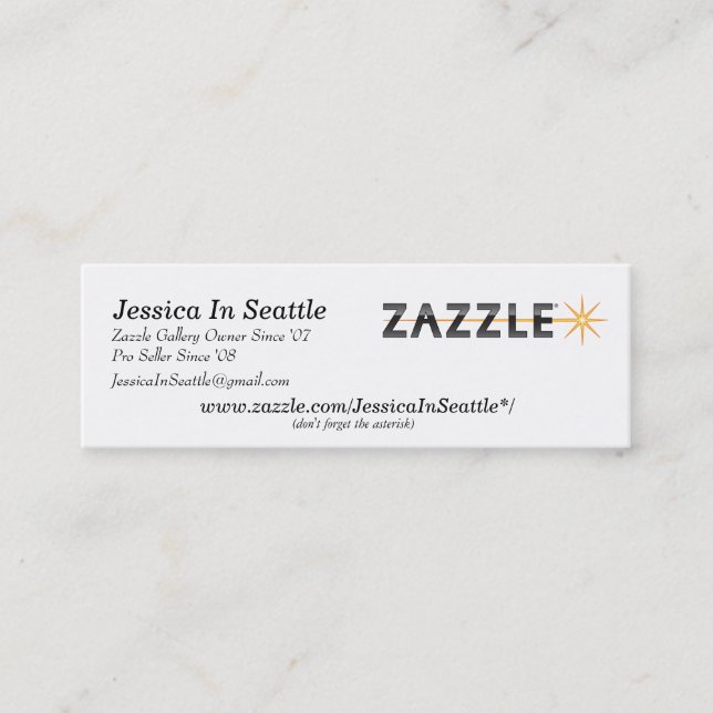 Tarjeta de visita de Zazzle (Anverso)