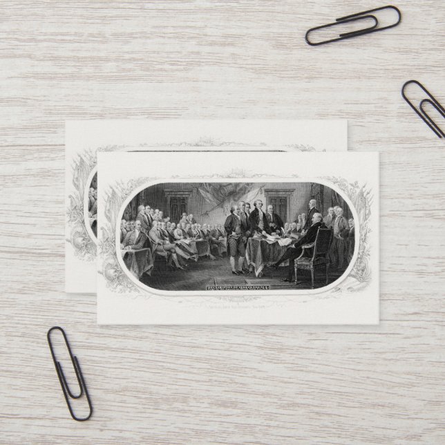Tarjeta De Visita Declaración de Independencia: Proyecto de ley de $ (Anverso/Reverso In Situ)