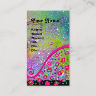 Tarjeta De Visita DECO MONOGRAM Amarillo Rosa Fuchsia Violeta Parkol