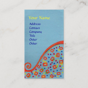 Tarjeta De Visita DECO MONOGRAM Naranja azul Amarillo
