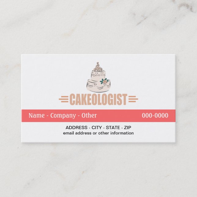 Tarjeta De Visita Decoración cómica de pastel (Anverso)